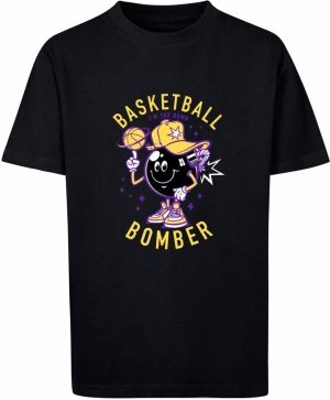 Children's Basketball Bomber Jacket T-Shirt Black