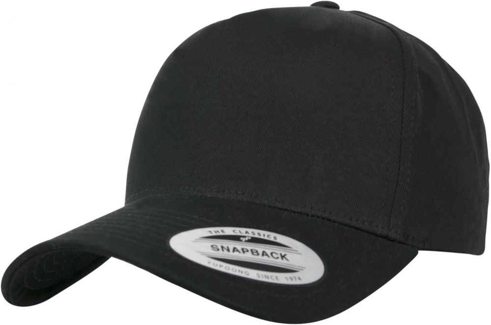 5-Panel Curved Classic Snapback Black