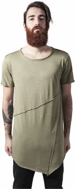 Bright olive T-shirt with a long front zipper with an open brim