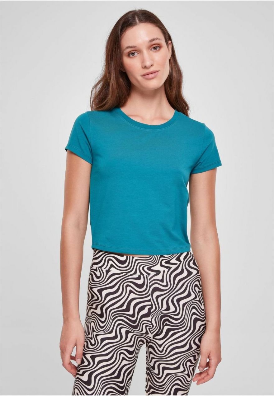 Women's Stretch Jersey Cropped Tee Watercolor
