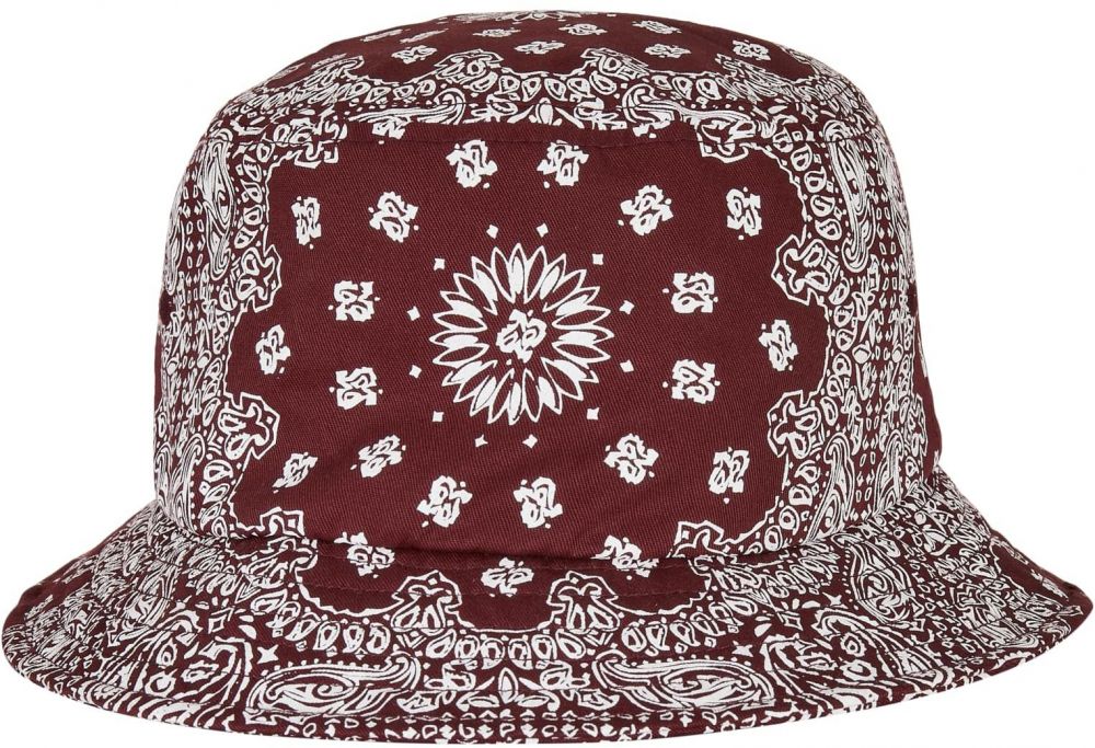 Bandana Print Bucket Hat Cherry/White