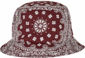 Bandana Print Bucket Hat Cherry/White