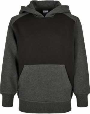 Boys' two-tone fake raglan hood with hood black/charcoal