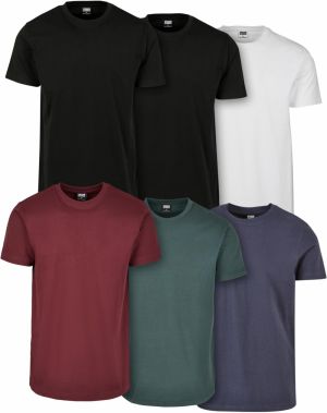 Basic tričko 6-pack blk/blk/wht/rdwn/bttlgrn/nvy