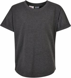 Boys Long Shaped Turnup Tee Charcoal