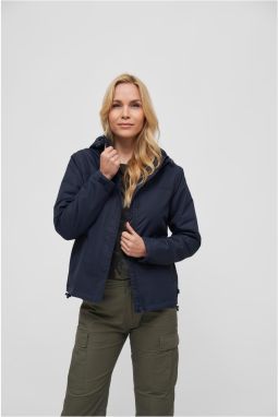 Women's windbreaker with navy front zipper
