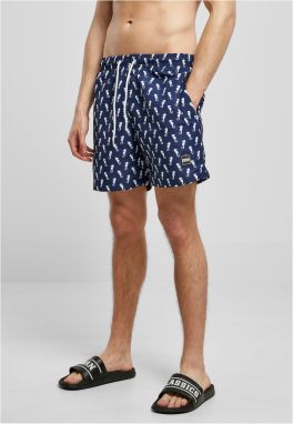 Swim shorts with navyseahorse pattern