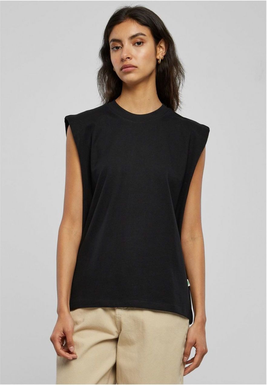 Women's Organic Tank Top with Heavy Padded Shoulder Black