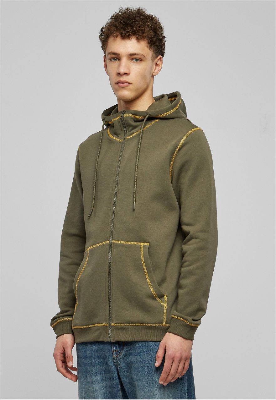 Biocontrast Flat Zip Sweatshirt Olive/Yellow