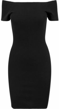 Women's Dress Off Shoulder Rib - Black