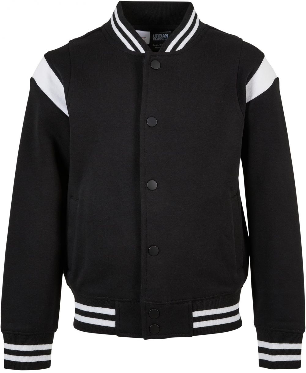 Boys' College Sweat Jacket Chamois Black/White
