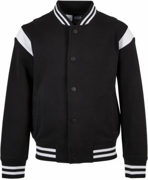 Boys' College Sweat Jacket Chamois Black/White