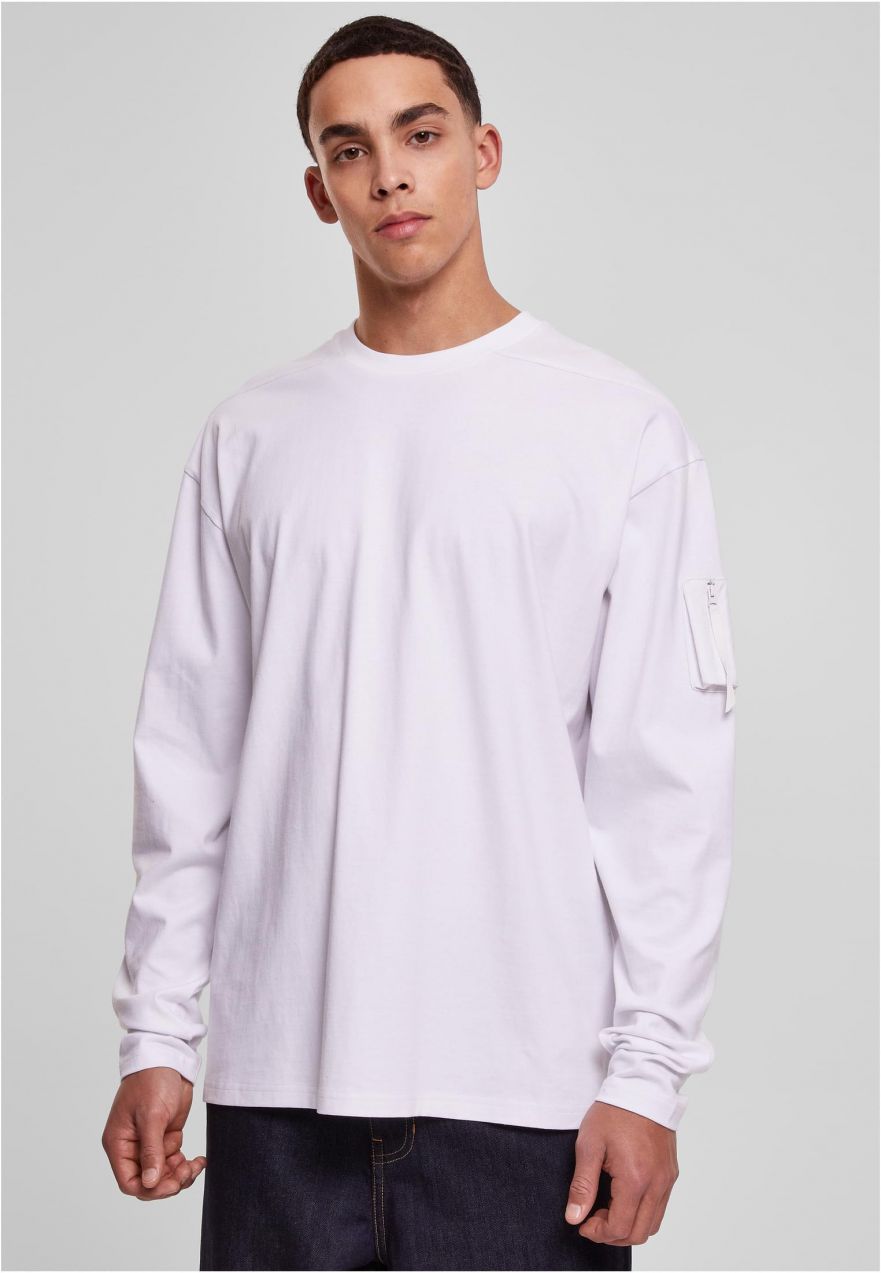 Long sleeve pocket white