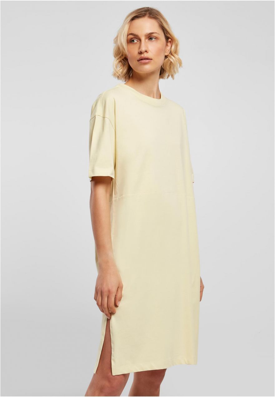 Women's dress with slit soft yellow