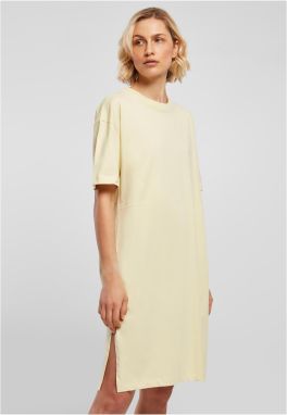 Women's dress with slit soft yellow