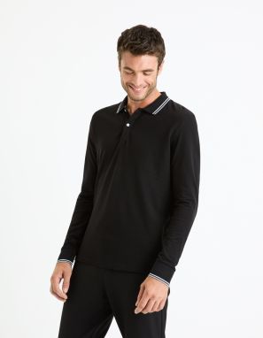 Čierne pánske basic polo tričko Celio Decolml