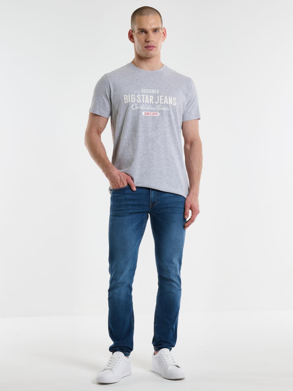 Big Star Man's Skinny Trousers Denim 110850 Medium Denim-303