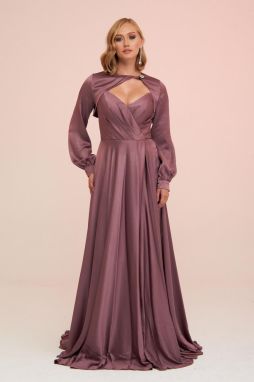 Carmen levanduľové bolero s rozparkom dlhé večerné šaty