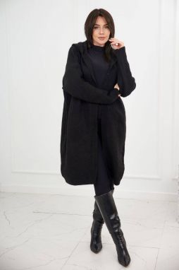Cardigan sweater with hood, black