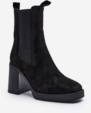 Black women's heeled boots Piovere