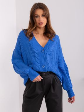 Navy blue women's sweater with buttons RUE PARIS