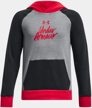 Šedo-čierna mikina Under Armour UA Rival Fleece Script CB HD