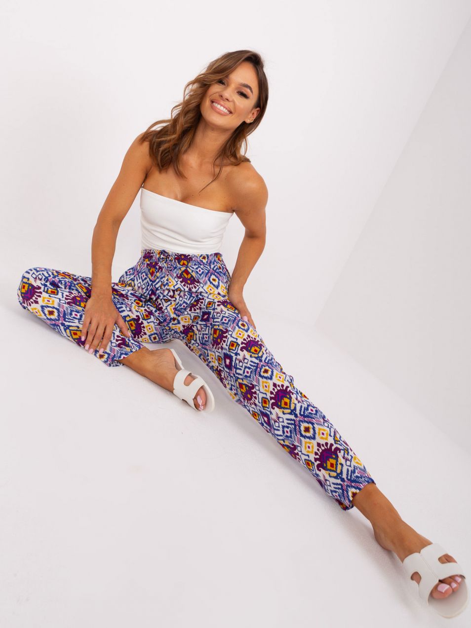 Purple viscose pants made of SUBLEVEL fabric