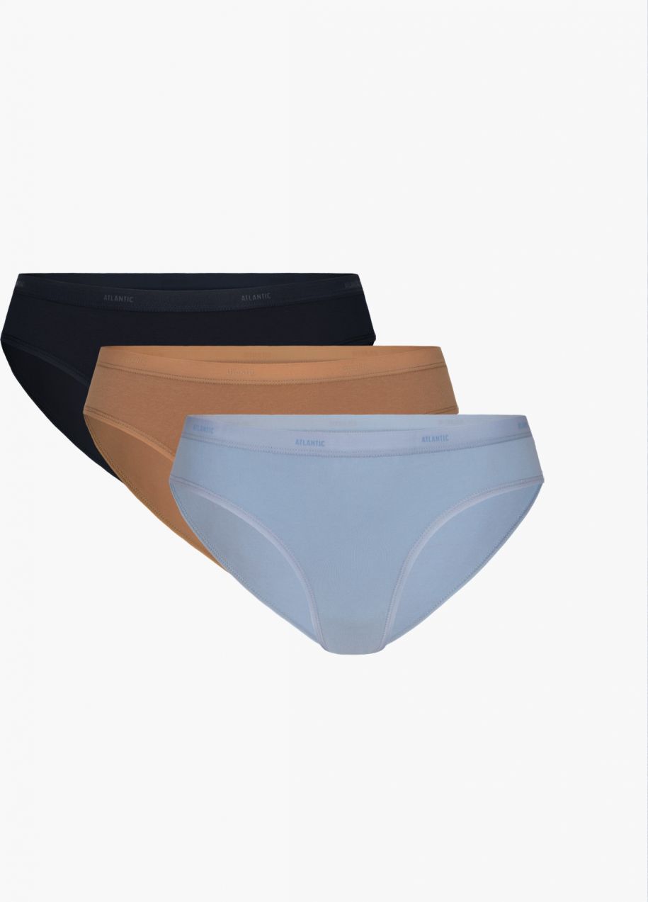 Women's Panties ATLANTIC Sport 3Pack - Dark Beige/Dark Blue/Pastel Blue