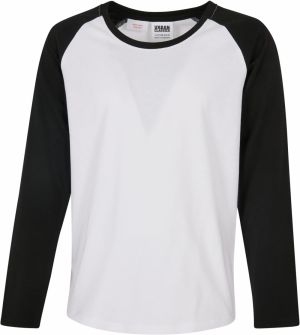 Girls' contrasting raglan long sleeves white/black