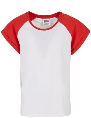 Girls' contrasting raglan t-shirt white/large