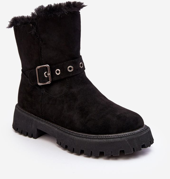 Women's Zipper Fur Ankle Boots - Black Morcos