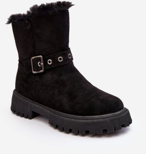 Women's Zipper Fur Ankle Boots - Black Morcos