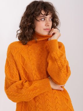 Mustard sweater with cables and cuffs