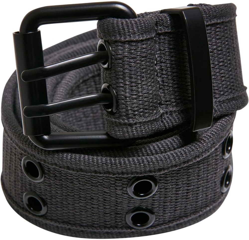 Canvas belt with double thorn buckle grey