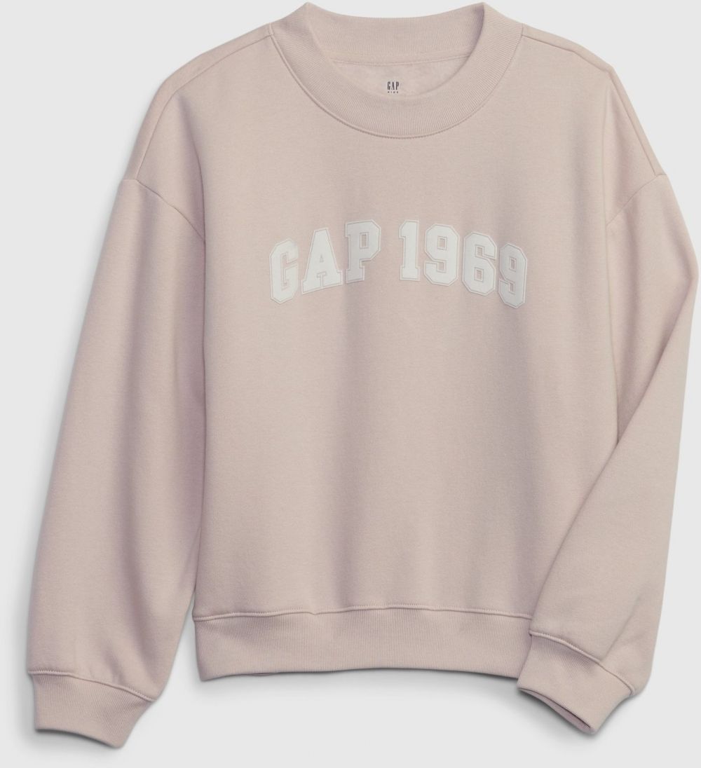 Svetloružová dievčenská mikina s nápisom GAP 1969