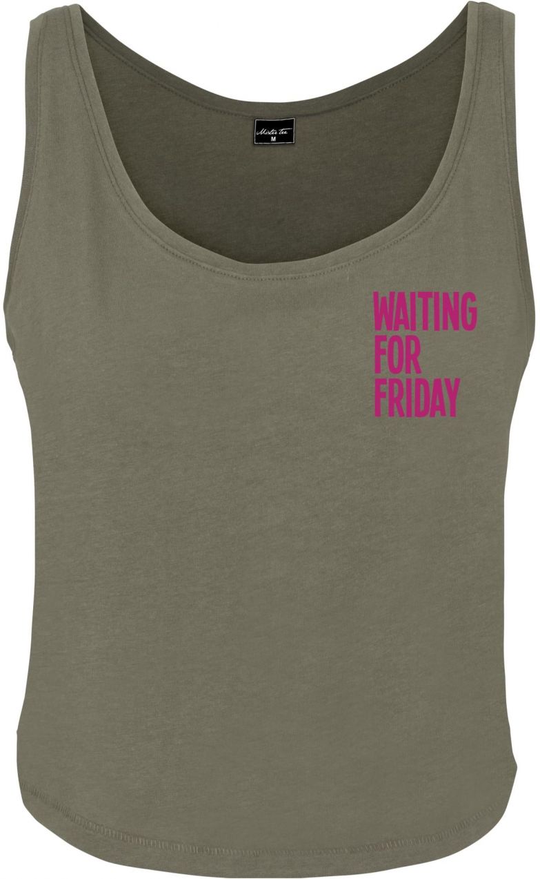 Ladies Waiting For Friday Box Tank Olive