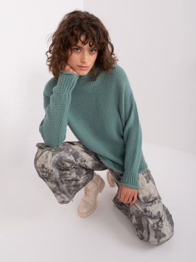 Turquoise women's turtleneck with long sleeves