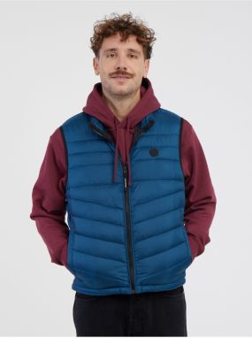 Tmavomodrá pánska prešívaná vesta bunda Jack & Jones Hero