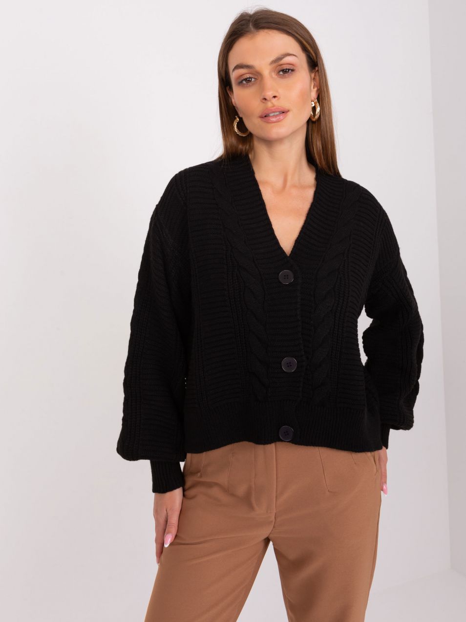 Black oversize sweater with wool