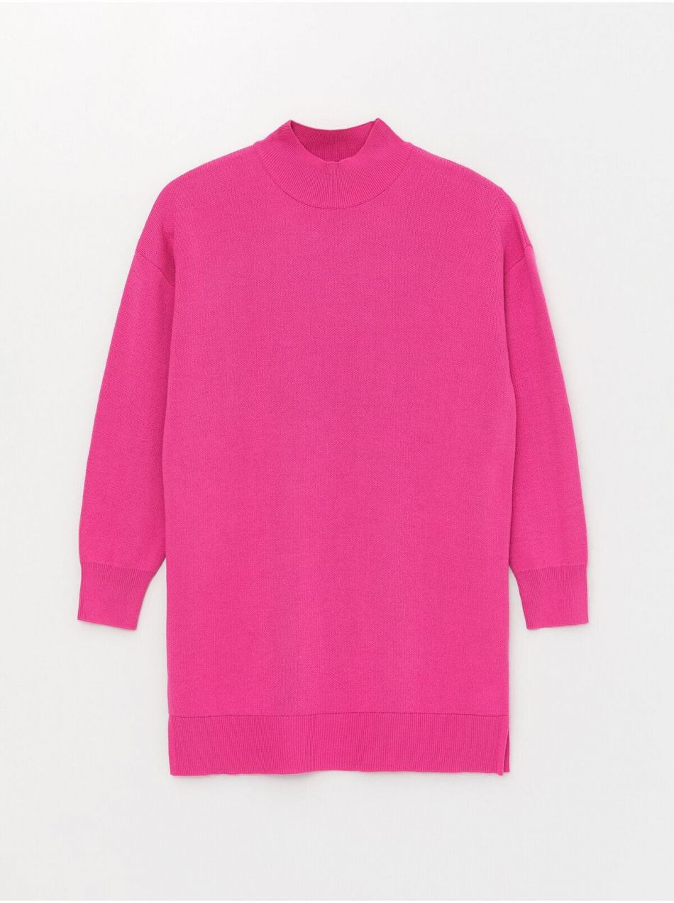 Dámsky polorolák LC Waikiki s dlhým rukávom, rovný, oversize pletený tunik.