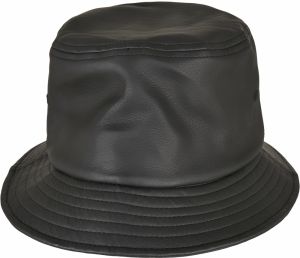 Imitation leather hat black
