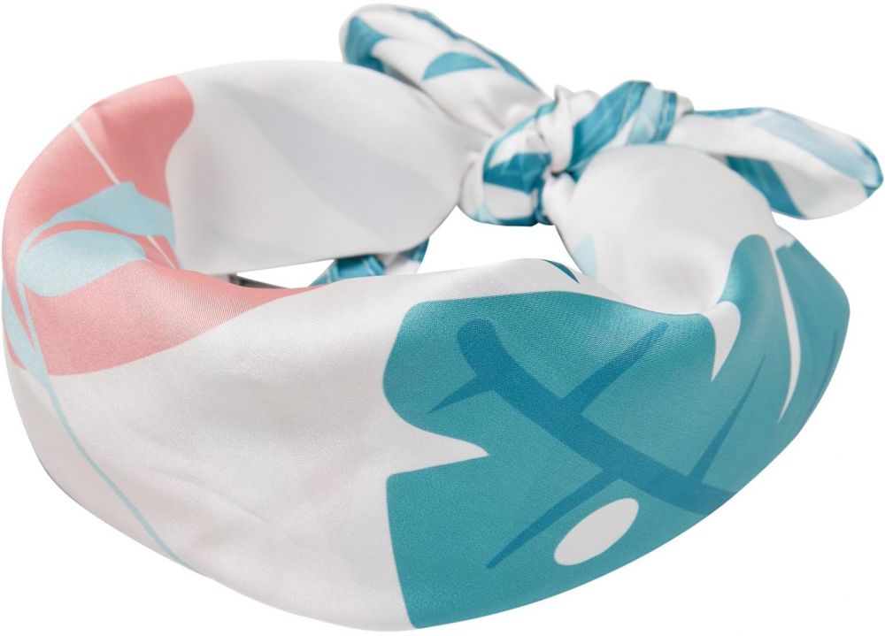 Big Satin Bandana Turquoise Floral