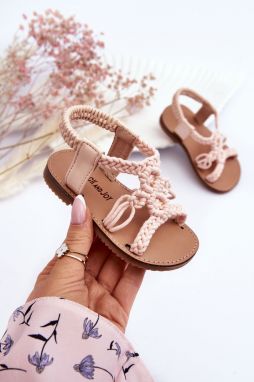 Kids knitted slip-on sandals Pink Tracy
