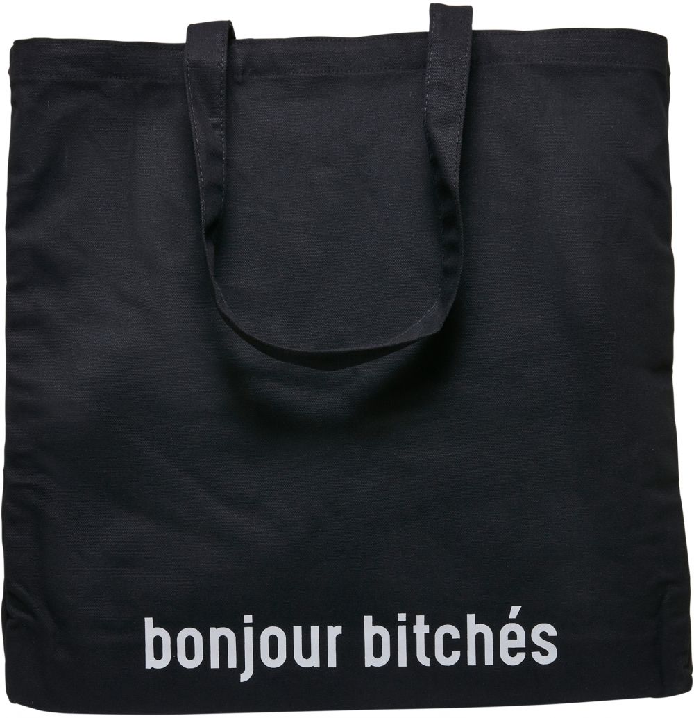 Bonjour Bitches Oversize Canvas Bag Black