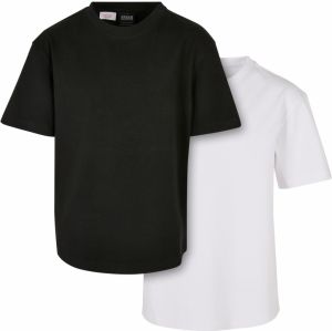 Boys' Heavy Oversized T-Shirt 2-Pack White+Black