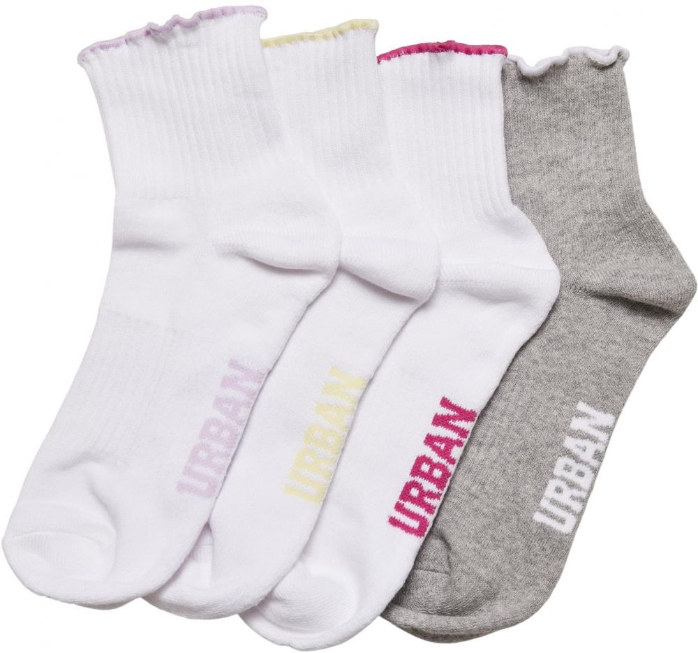 Multicolored Girls' Small Border Socks 4-Pack Multicolor
