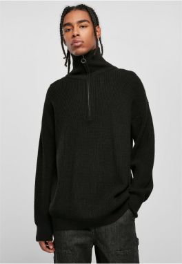 Oversized Knitted Troyer Black