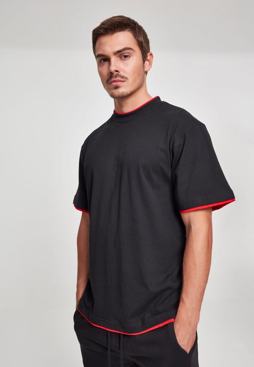 Contrasting high shirt blk/red