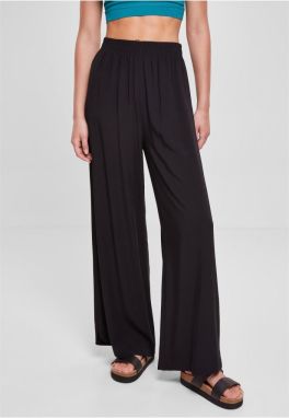 Women's wide viscose trousers in black color