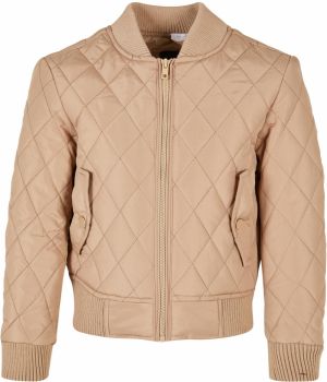Girls' Diamond Quilt Nylon Union Jacket Beige
